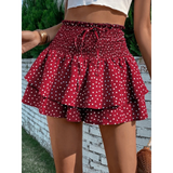 Vanessa | Lightweight Shirred Layered Summer Skort