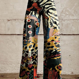 Poppy | Artistic Print Wide-Leg Pants