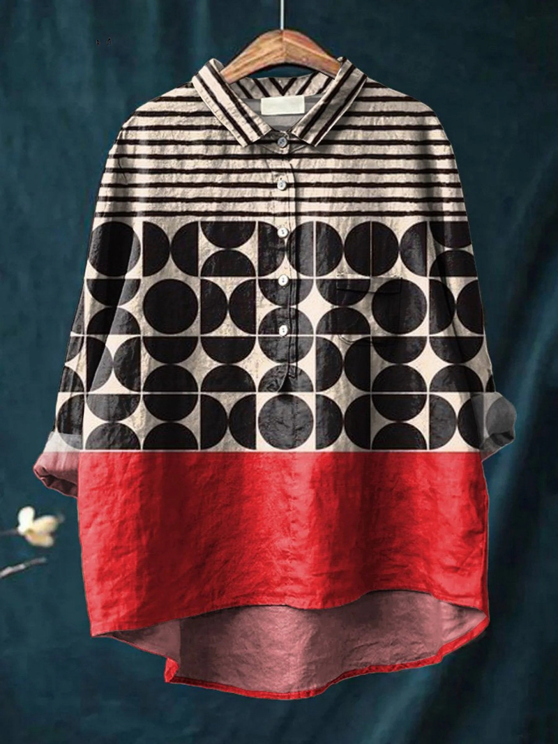 Martha | Casual women's blouse with a geometric pattern