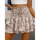 Vanessa | Lightweight Shirred Layered Summer Skort