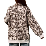Emily | Leopard Print Zip-Up Corduroy Hoodie