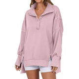Matilda | Loose Fit High-Low Split Hem Casual Sweatshirt