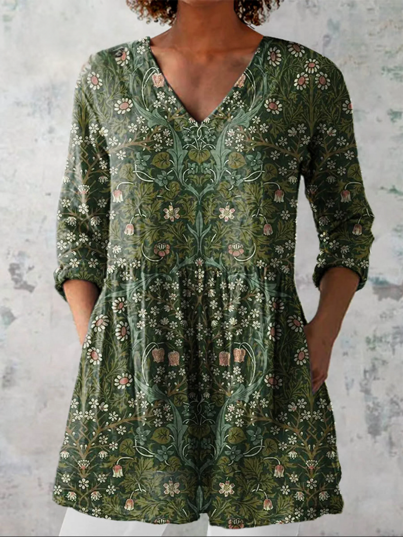 Leonora | Long blouse with V-neck