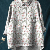 Zoe | Casual women's blouse with a pink spring floral motif