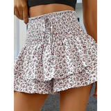 Vanessa | Lightweight Shirred Layered Summer Skort