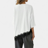 Leah | Relaxed Lace Hem Casual Top