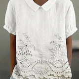 Tabea | Blouse with floral embroidery
