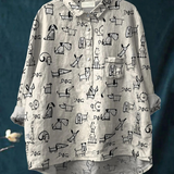 Rose | Casual blouse with a cute dog print