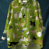 Zoe | Casual t-shirt with dog art print