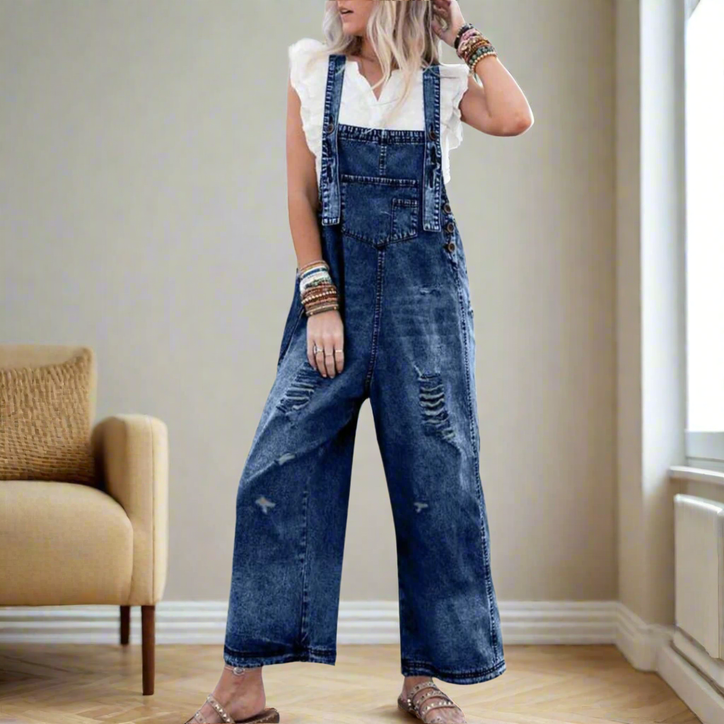 Olivia | Vintage Wash Adjustable Jumpsuit