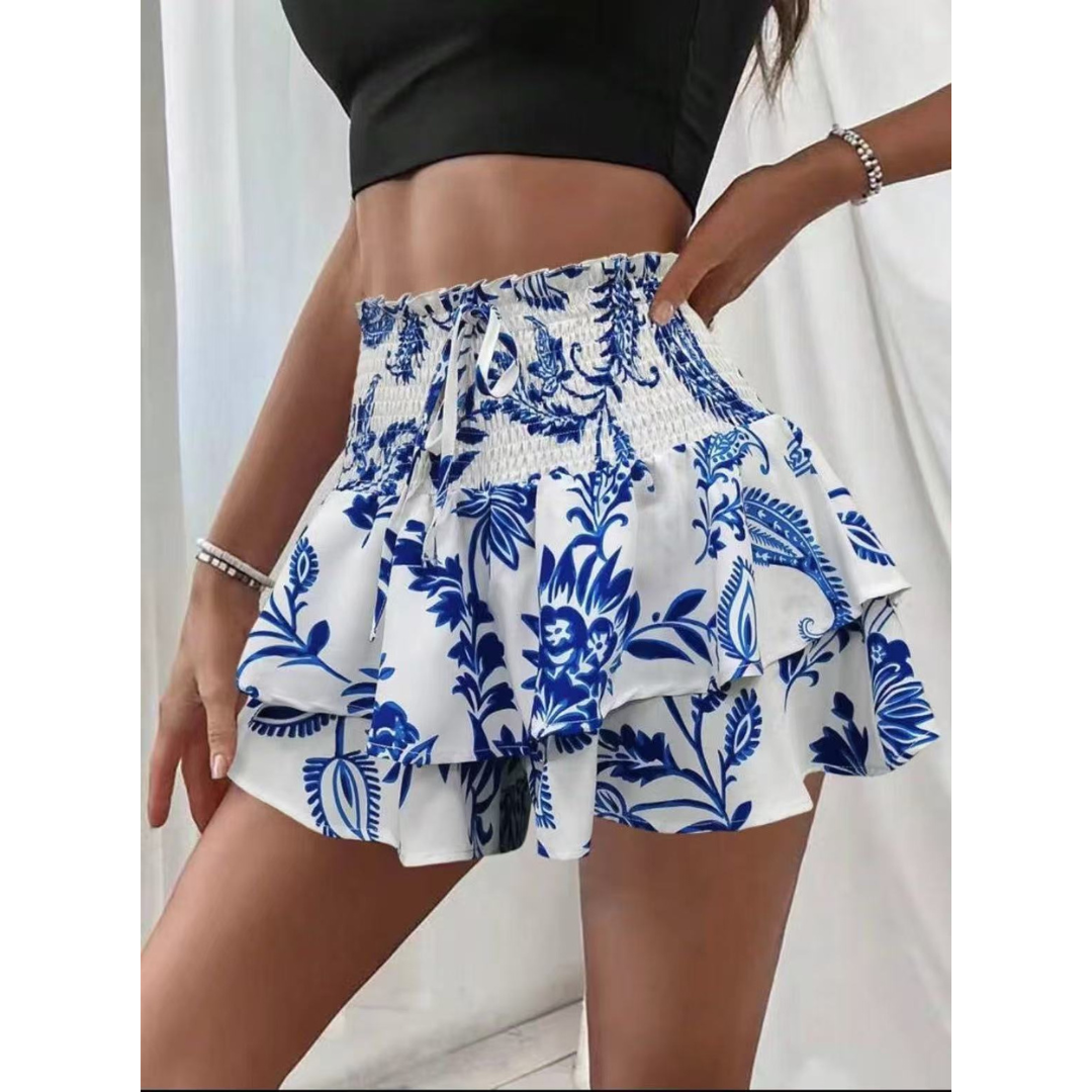 Vanessa | Lightweight Shirred Layered Summer Skort
