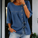 Chloe - Long Vintage Denim Blouse