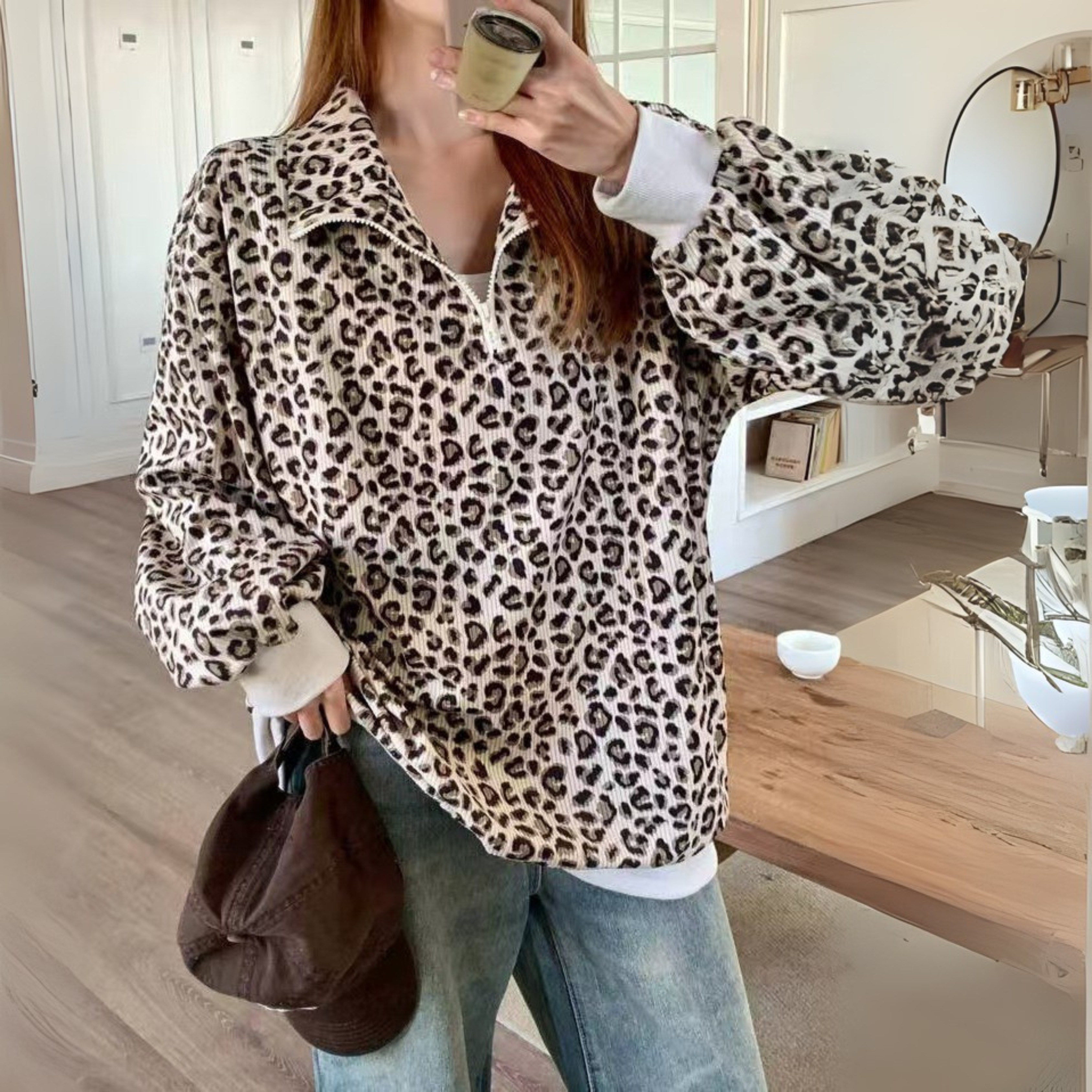 Grace | Cosy Leopard Print Sweatshirt