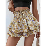 Vanessa | Lightweight Shirred Layered Summer Skort
