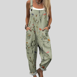 Madison green dungarees with a floral mix