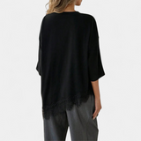 Leah | Relaxed Lace Hem Casual Top
