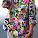 Rose | Casual women's blouse with a colorful spring floral print
