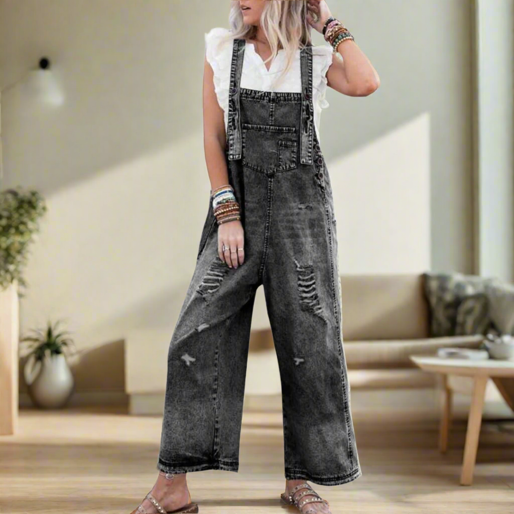 Olivia | Vintage Wash Adjustable Jumpsuit