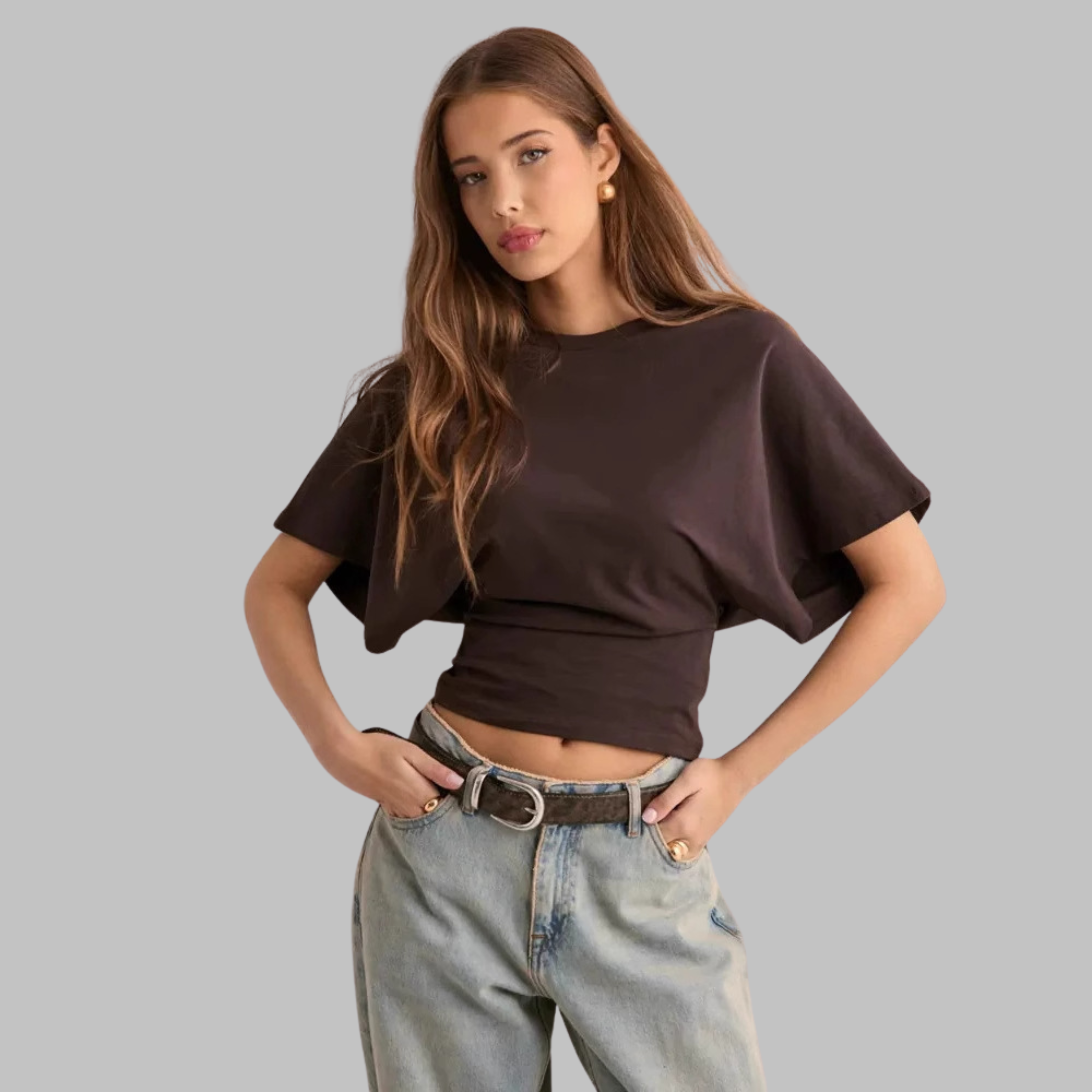 Abigail | Casual Fitted Half Sleeve Round Neck Top