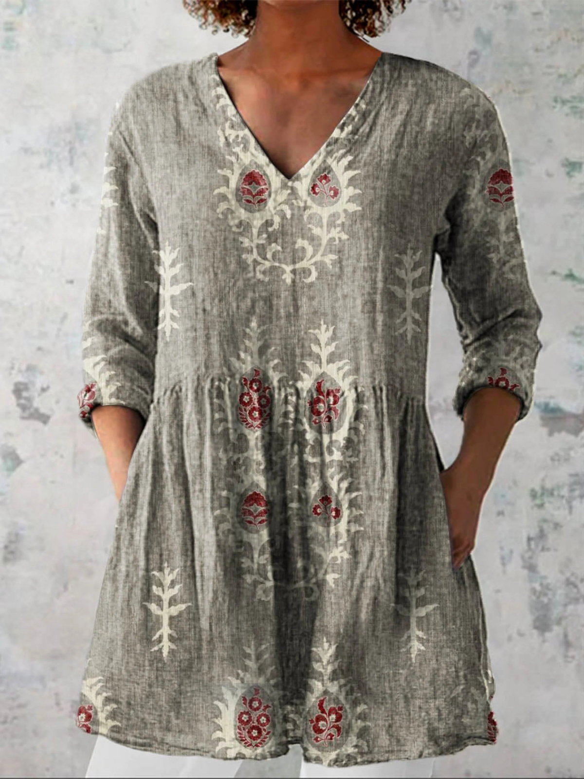 Frederick | Long blouse with V-neck