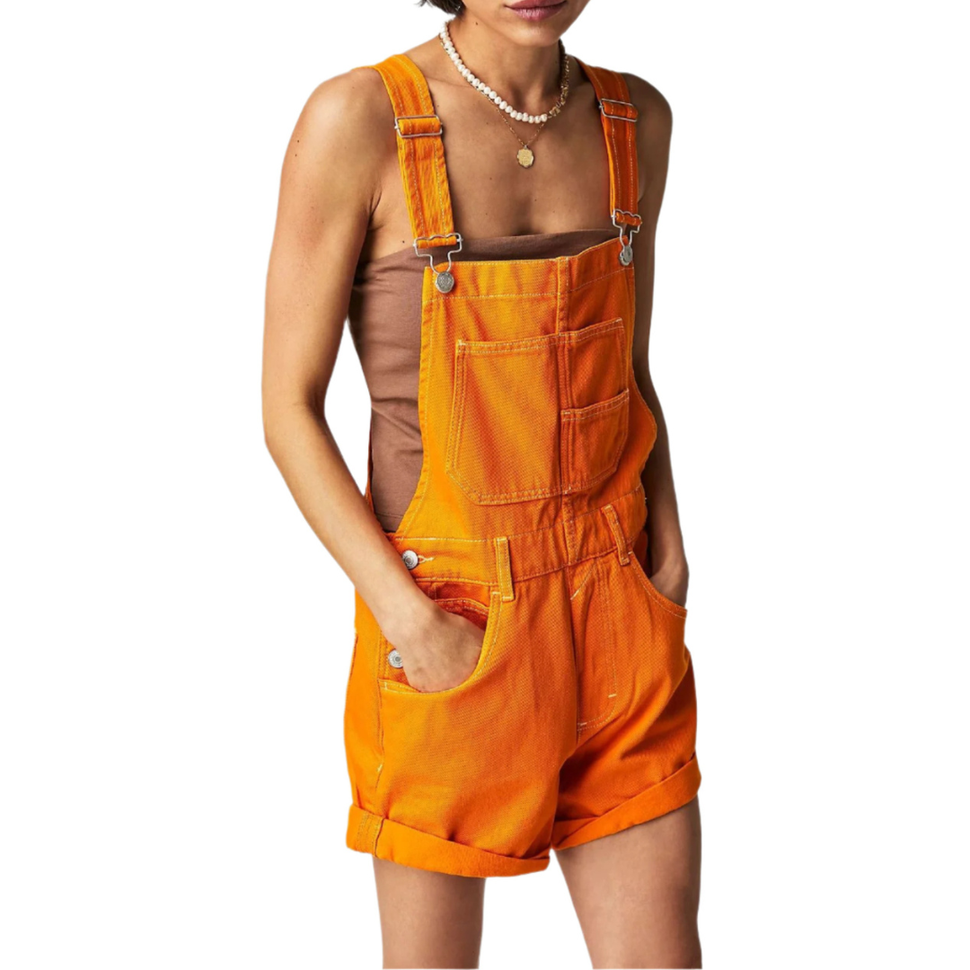 Kristy | Vintage Adjustable Denim Overall Shorts