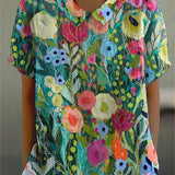 Xenia | Watercolor floral pattern blouse