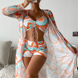 Ava | Printed 3 piece bikini set