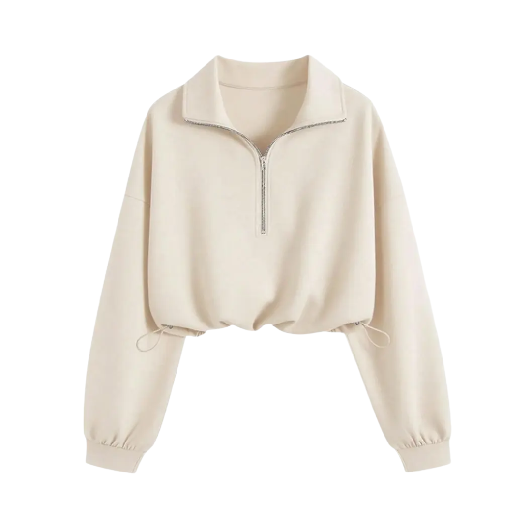Willow | Sporty Half-Zip Cropped Sweatshirt