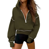 Sienna | Cosy Half-Zip Cropped Pullover Sweatshirt