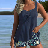Poppy | Two-piece striped tankini with beach shorts