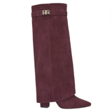 Sophie | Wide Calf Buckle Fold-Over Boots