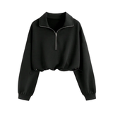 Willow | Sporty Half-Zip Cropped Sweatshirt