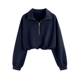 Willow | Sporty Half-Zip Cropped Sweatshirt