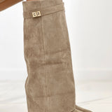 Hannah | Khaki Suede Boots