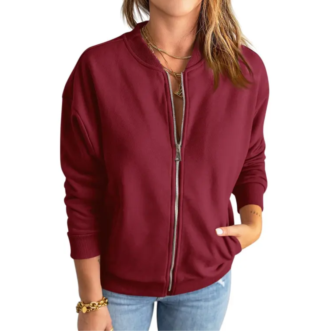 Evie | Dark Gothic Zip-Up Sweatshirt Jacket