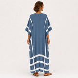 LEILA BLUE STRIPES CAFTAN