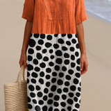 Summer - Orange Dress with Contrasting Dots