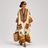 RANIA BROWN BOHEMIAN CAFTAN