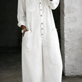 Rose - Long Sleeve Jumpsuit with Exposed Shoulders