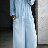 Rose - Long Sleeve Jumpsuit with Exposed Shoulders