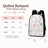 Retro Sunflower Hippie Van Quilted Backpack with Black Strap - Model LD04