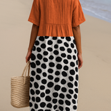 Summer - Orange Dress with Contrasting Dots