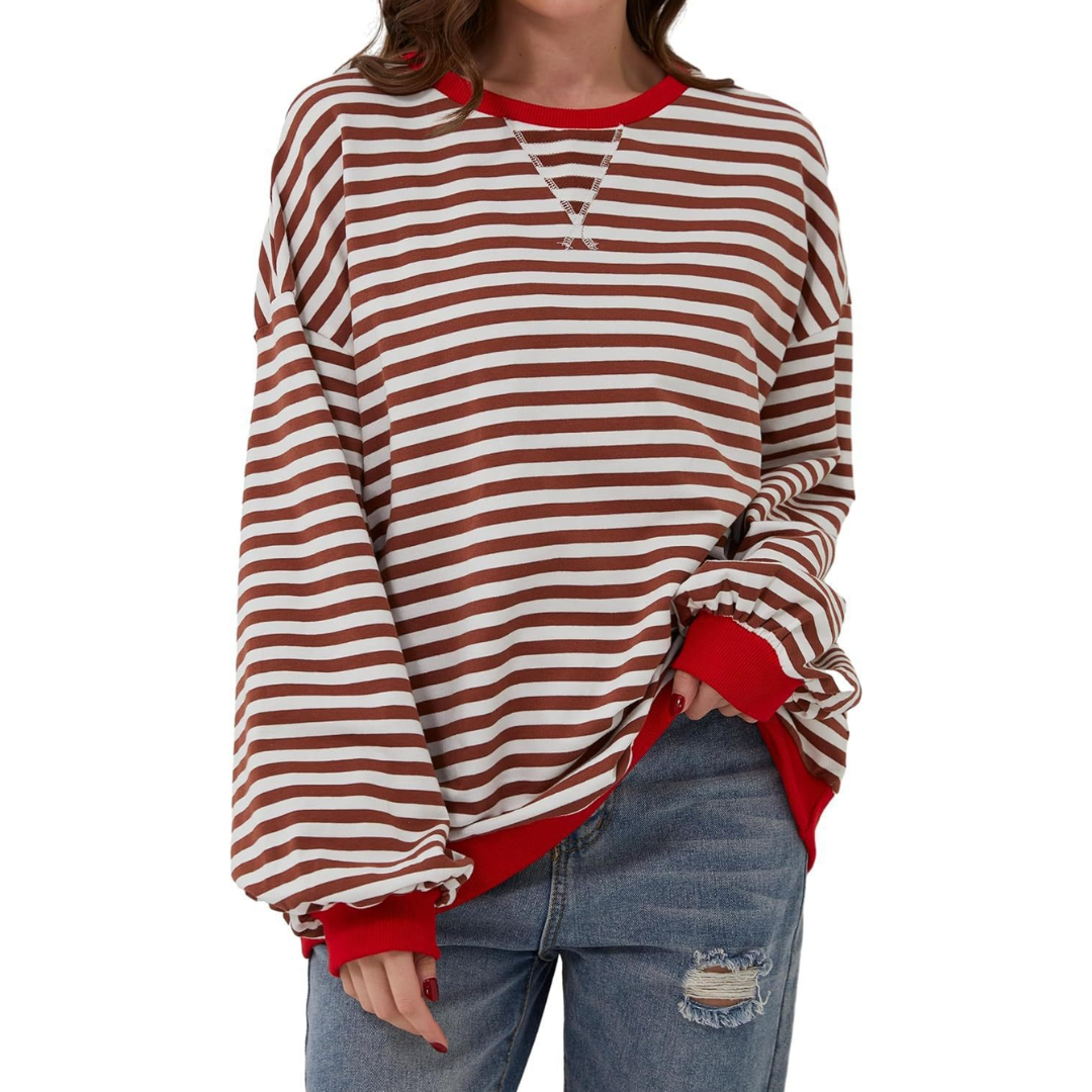 Zara | Relaxed Striped Lantern Sleeve Hoodie