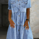 Penelope - Casual Elegant Denim Dress