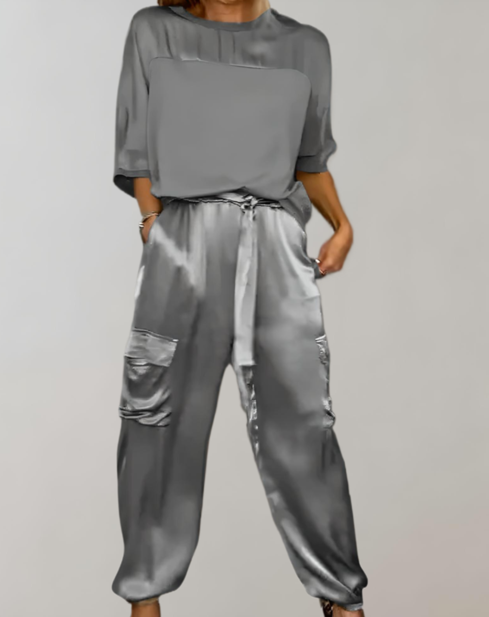 Ava | Silk cargo lounge set
