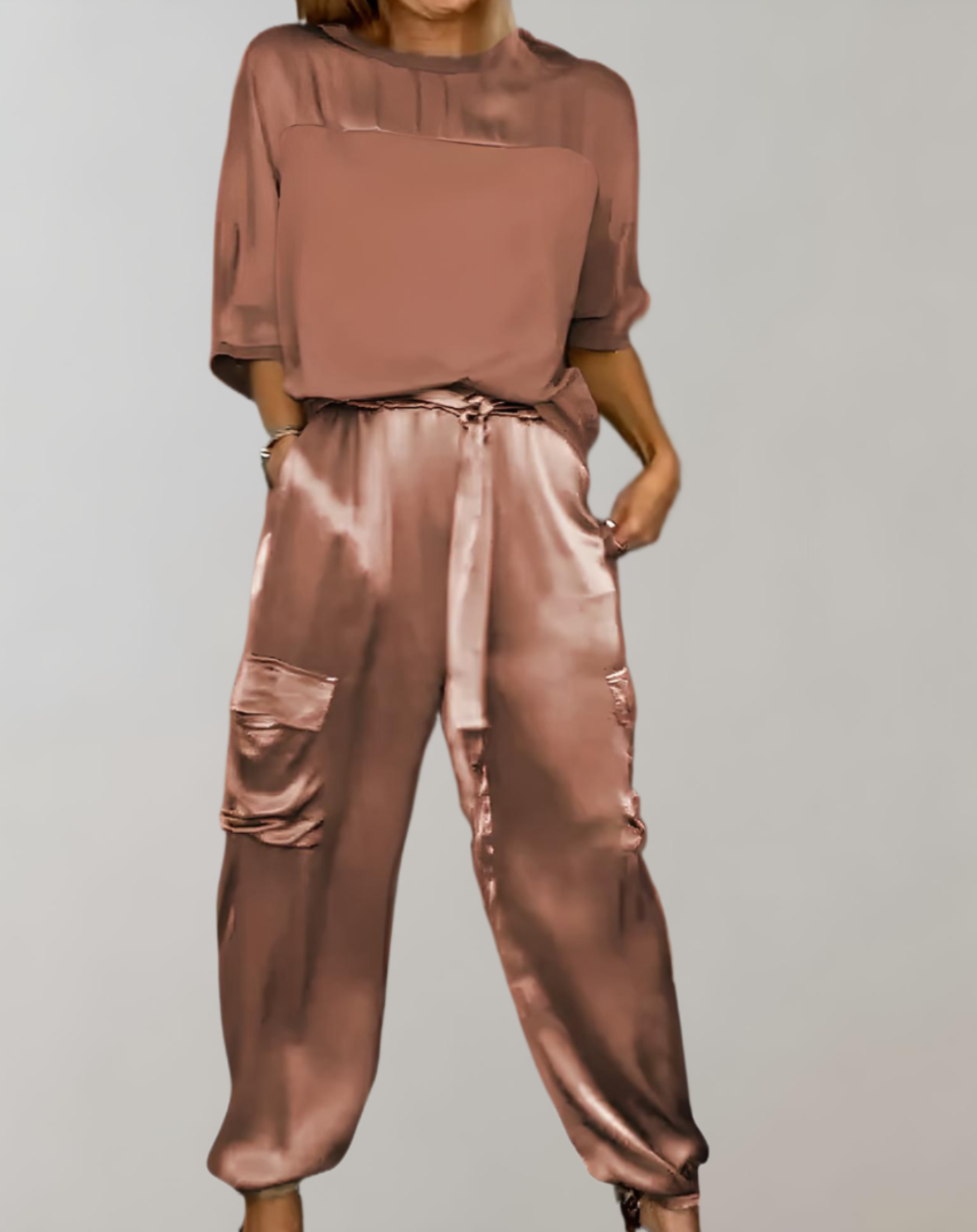 Ava | Silk cargo lounge set