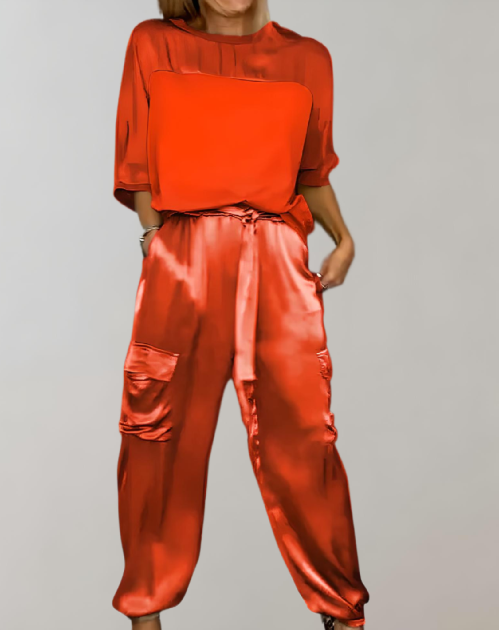 Ava | Silk cargo lounge set