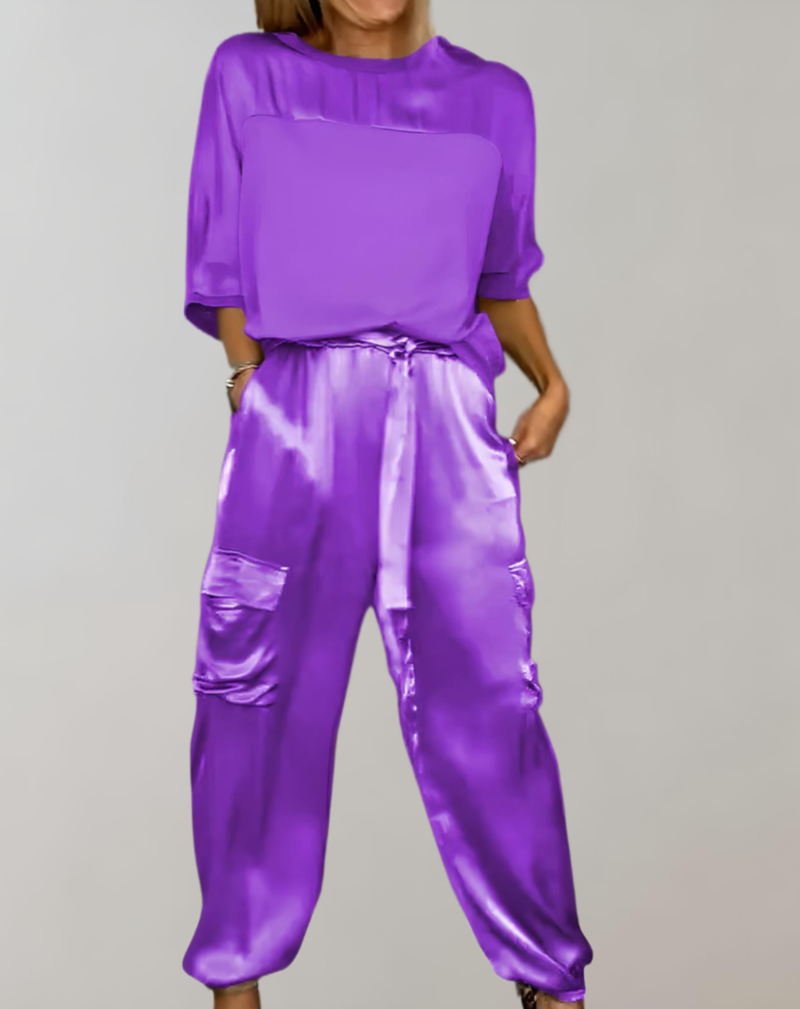 Ava | Silk cargo lounge set