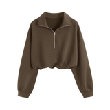 Willow | Sporty Half-Zip Cropped Sweatshirt