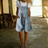 Summer - Floral Denim Jumpsuit
